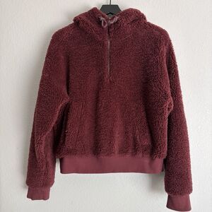 Lululemon Scuba Oversized Sherpa 1/2 Zip Burgundy Size 8